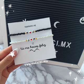 ♡Pulseras pareja iniciales