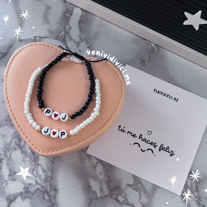 ♡Pulseras pareja iniciales