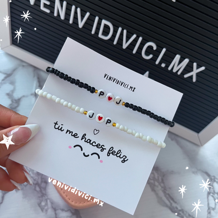 ♡Pulseras pareja iniciales