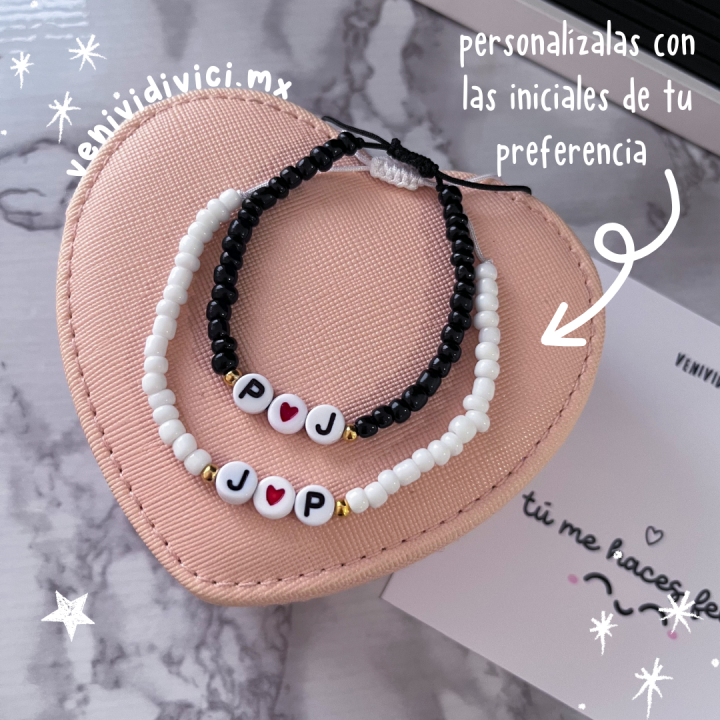 ♡Pulseras pareja iniciales