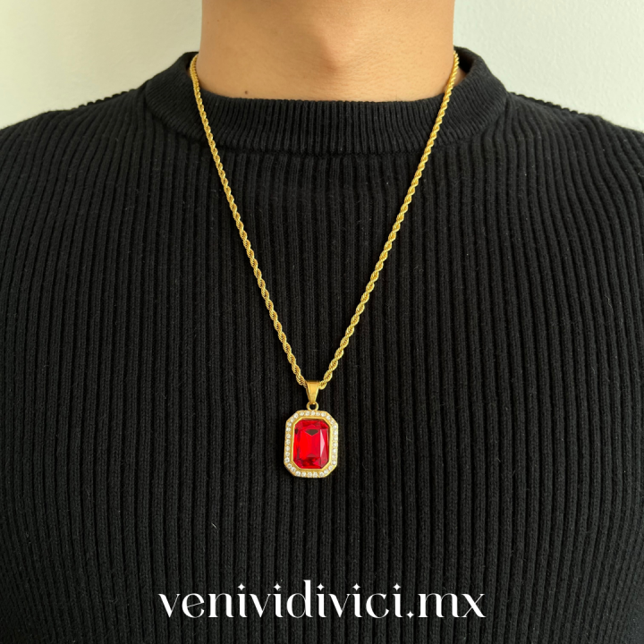 ♡Collar Diamante rojo