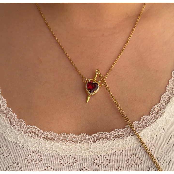Collar espada y corazón