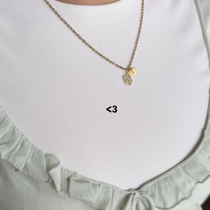 Collares corazón anatómico con inicial