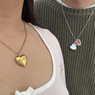 Relicario corazón con grabado