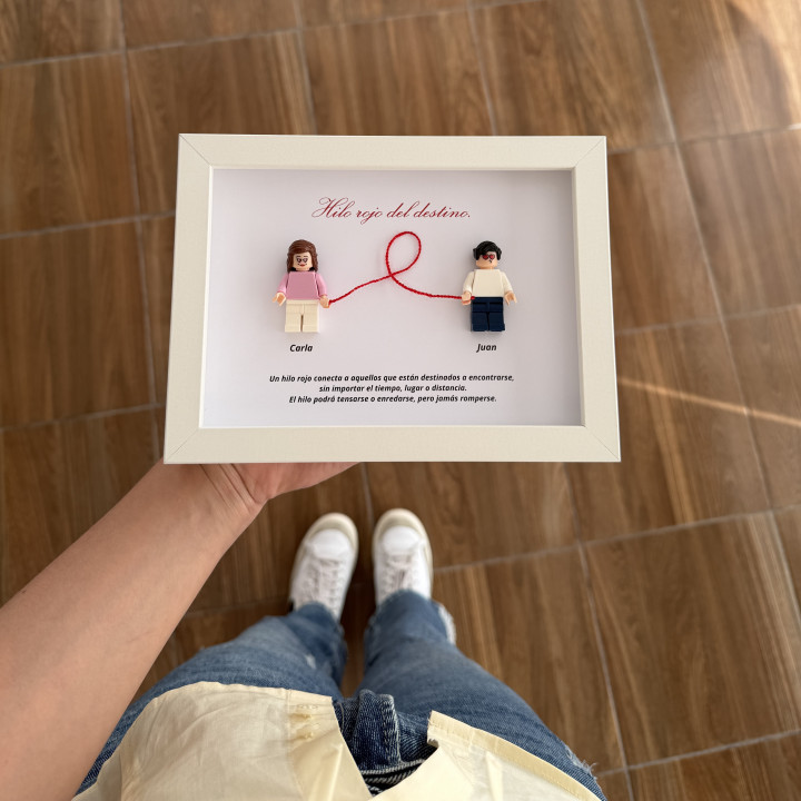 Cuadro lego pareja Hilo rojo del destino