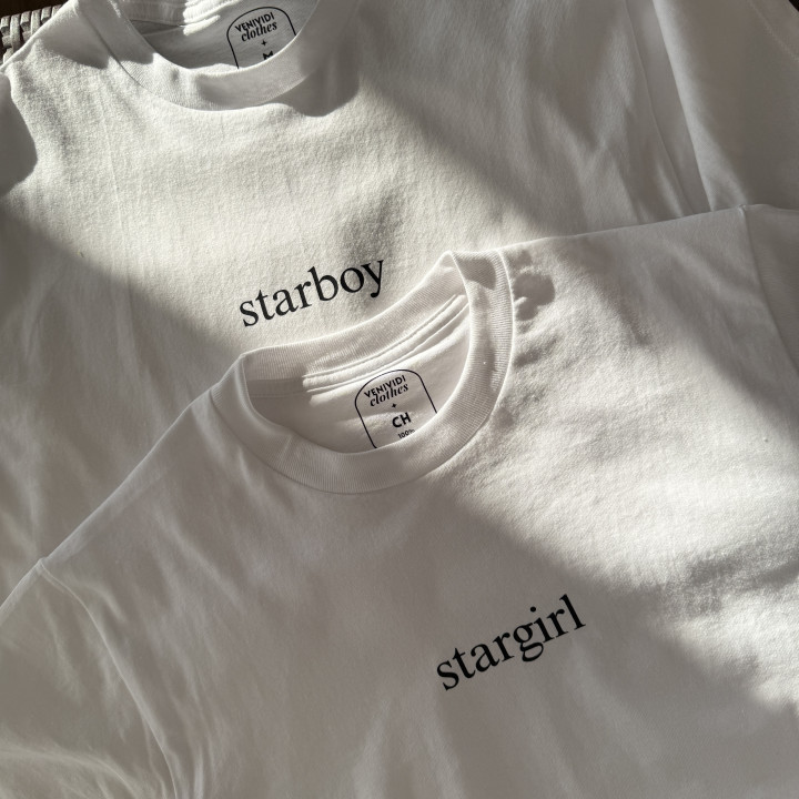 Playeras Stargirl and Starboy