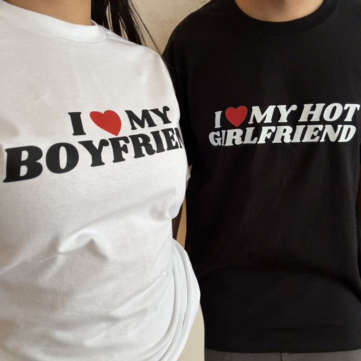 Playeras I love my boyfriend and girlfriend