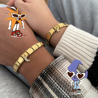 Brazaletes italianos media luna y estrella