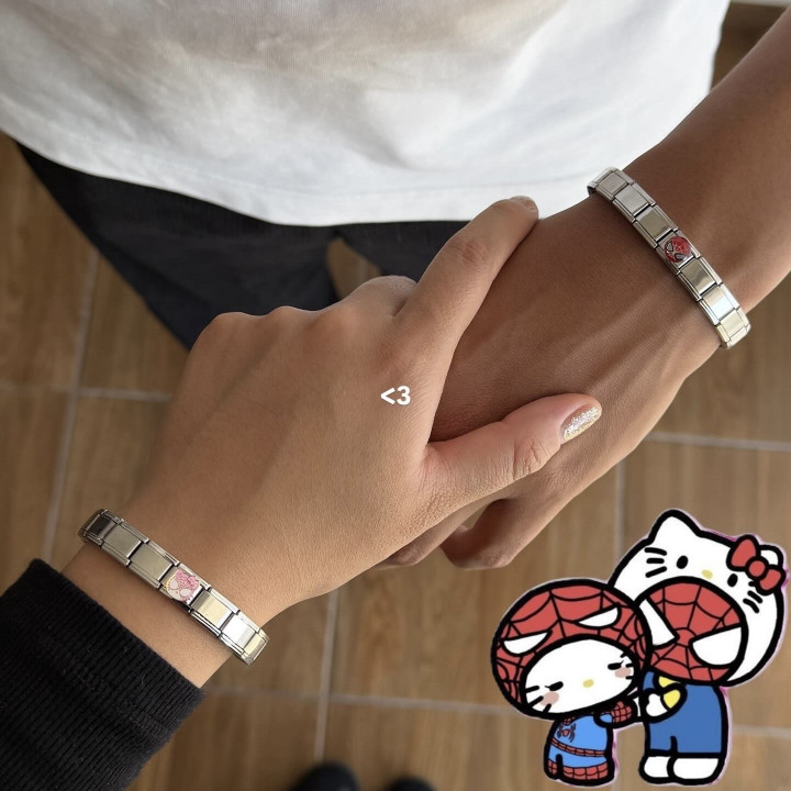 Brazaletes italianos Kitty y Spiderman
