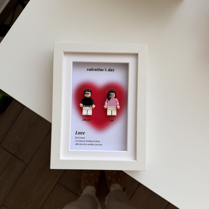 Cuadro lego pareja corazón