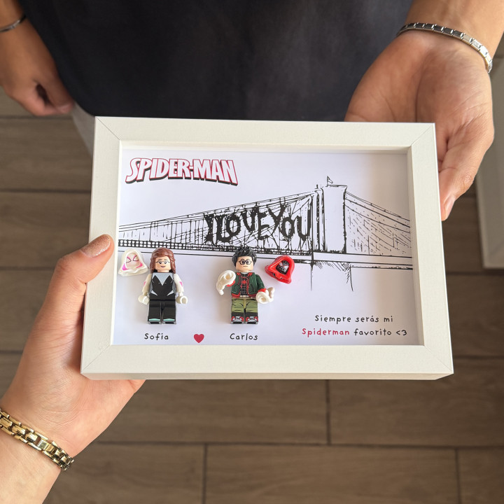 Cuadro lego pareja Spiderman