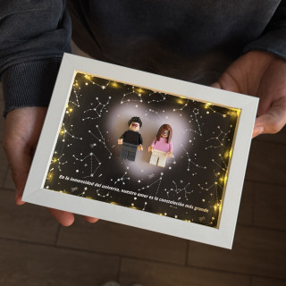 Cuadro lego pareja estrellas