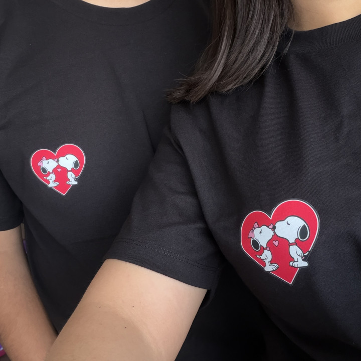 Dúo de playeras Snoopy corazón