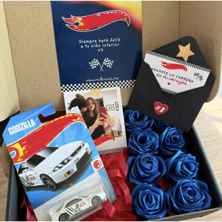 Set coche y flores