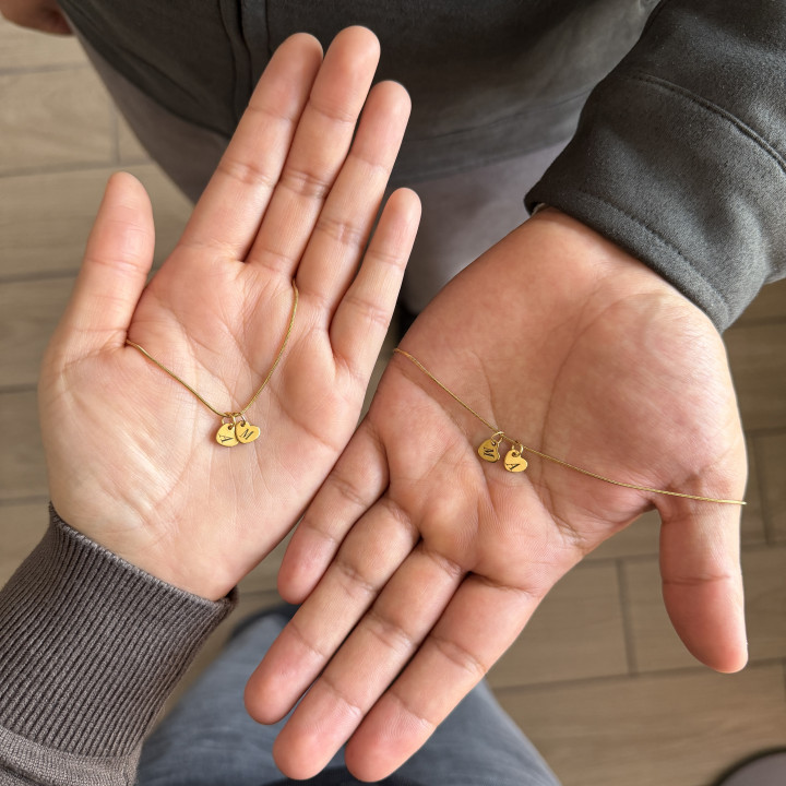 Dúo de collares corazón mini