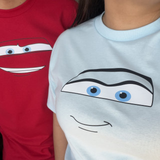 Dúo de playeras Cars Sally y Mcqueen