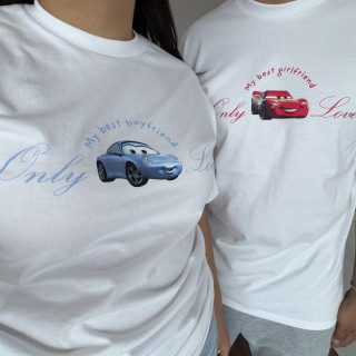 Dúo de playeras Cars Sally y Mcqueen