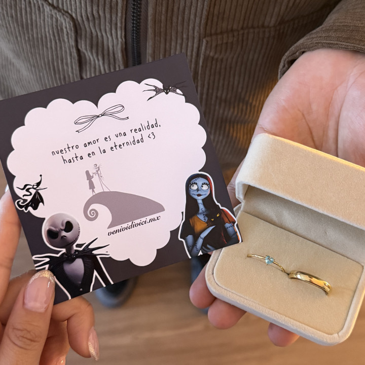 Dúo de anillos Sally y Jack Skellington