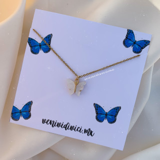 Collar mariposa colores ♡