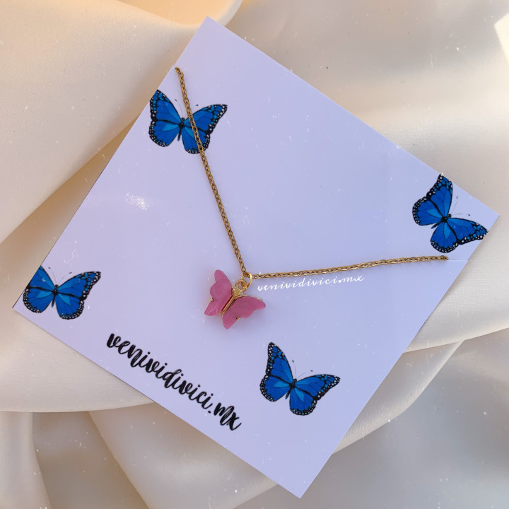 Collar mariposa colores ♡