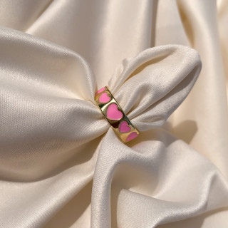 Anillo corazones rosa♡