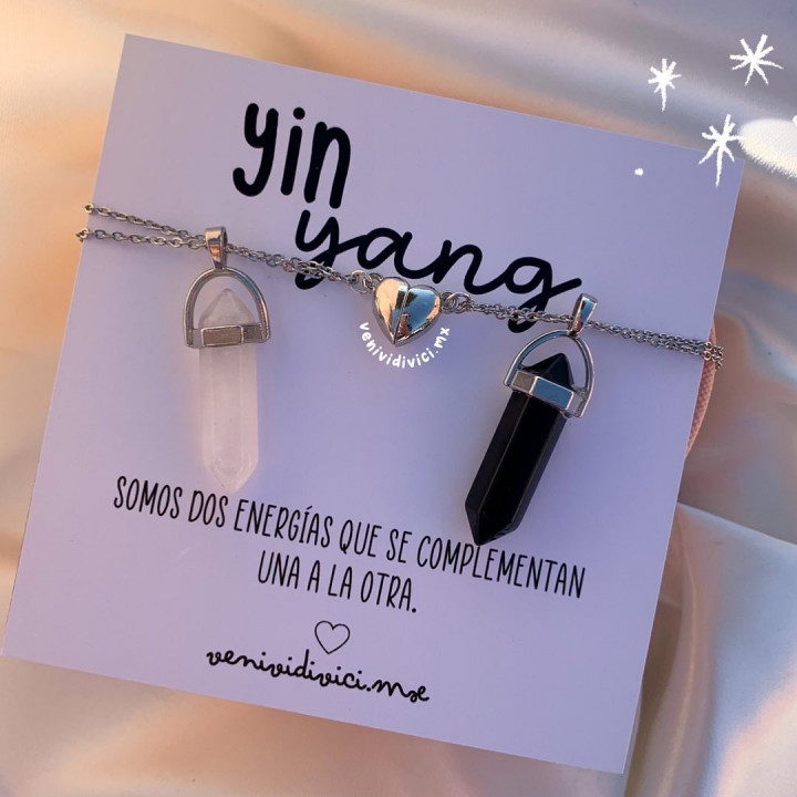 Yinyang cuarzo collares♡