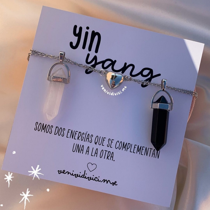 Yinyang cuarzo collares♡