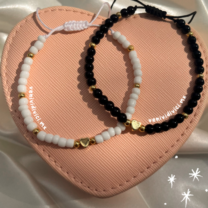 Pulseras pareja chaquiras