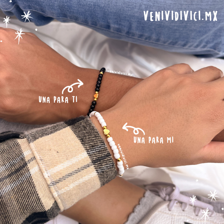 Pulseras pareja chaquiras