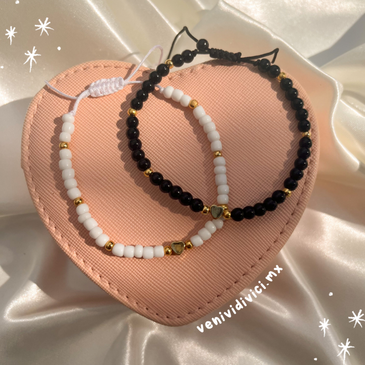 Pulseras pareja chaquiras